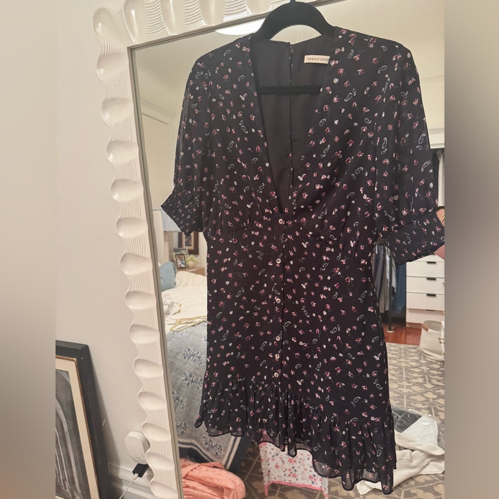 Floral Black Dress